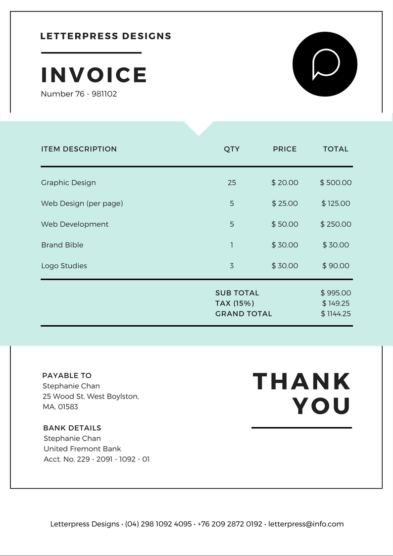 free online invoice maker design a custom invoice in canva free online invoice maker