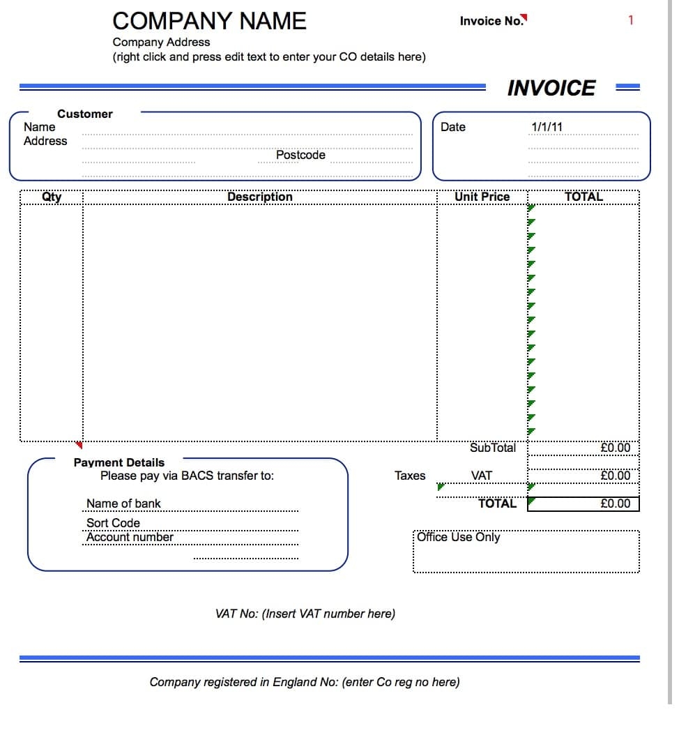 Example Of Vat Invoice Invoice Template Ideas