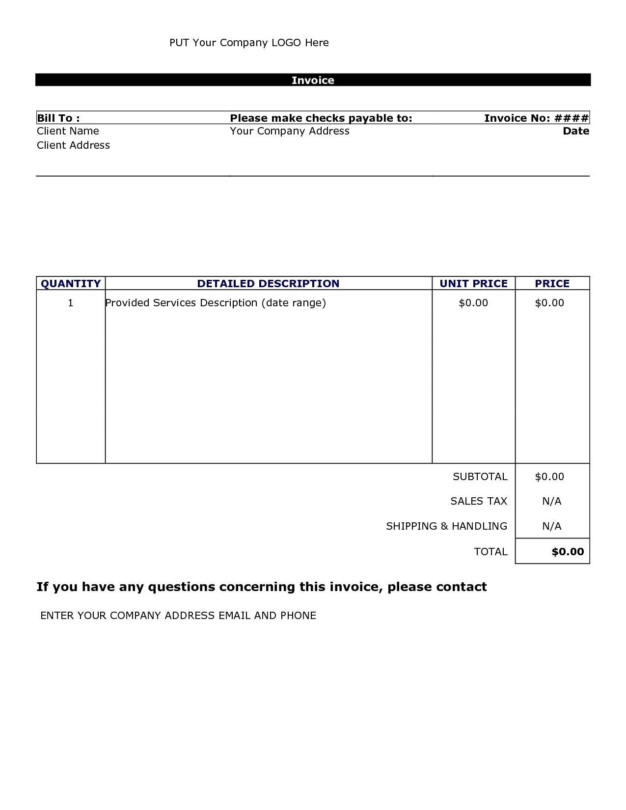 Invoice Template Open Office Free * Invoice Template Ideas