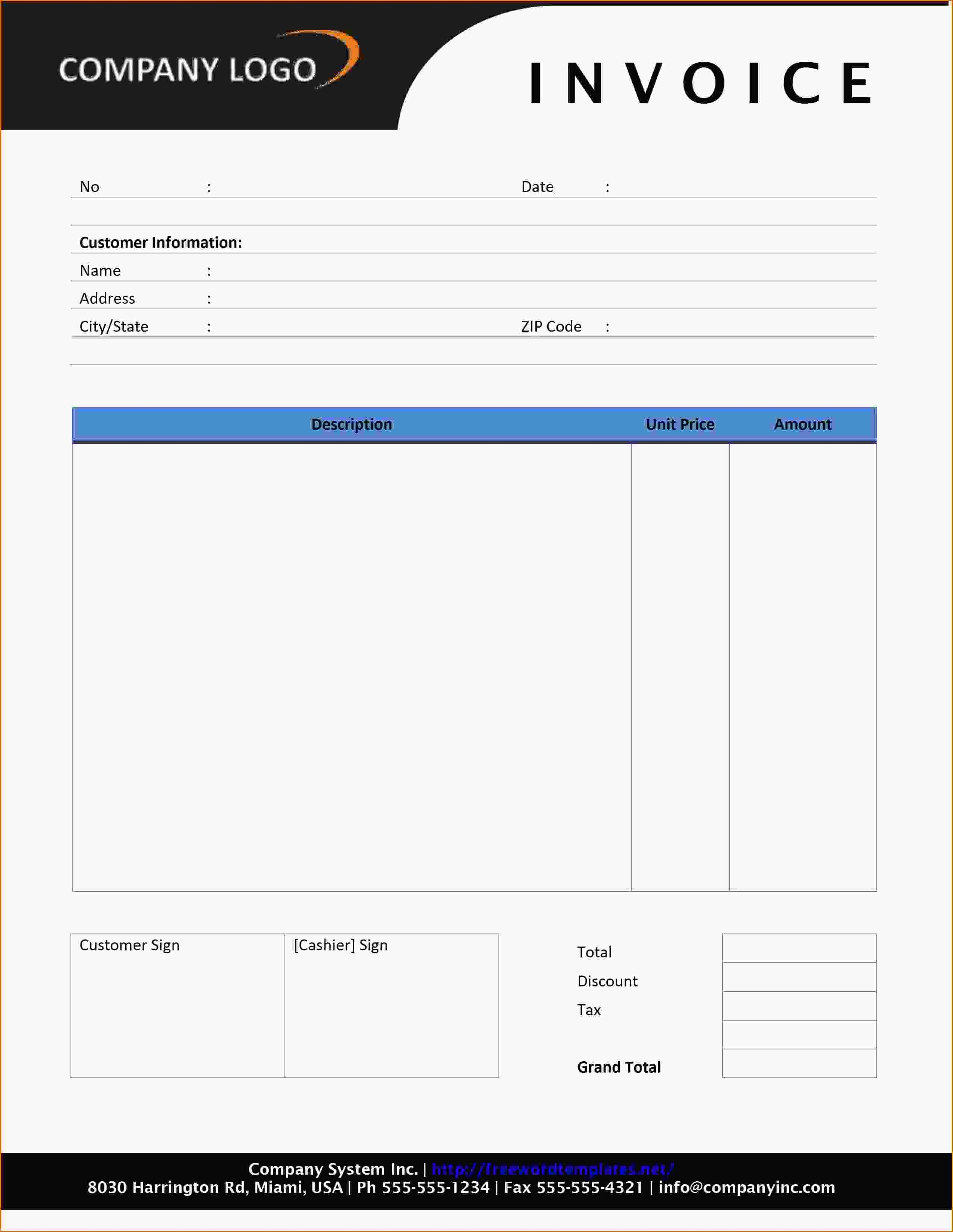 Ms Word Invoice Invoice Template Ideas