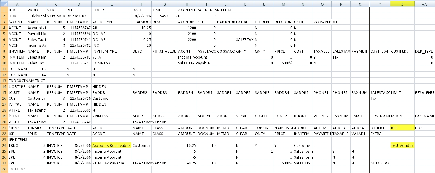 Quickbooks Export Invoice Template