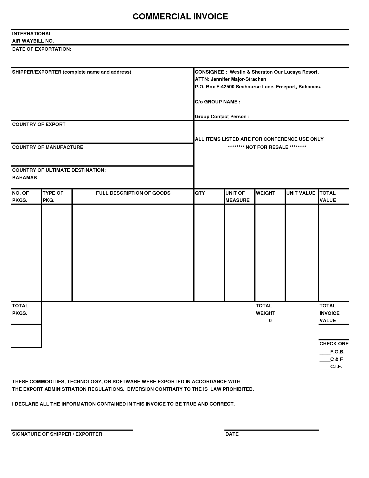 fedex commercial invoice pdf best business template blank commercial invoice form