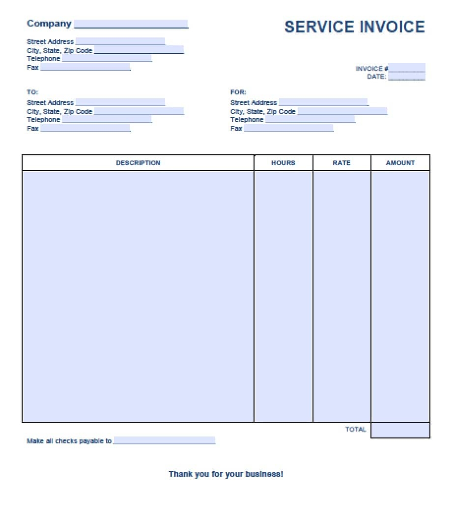 invoices for word