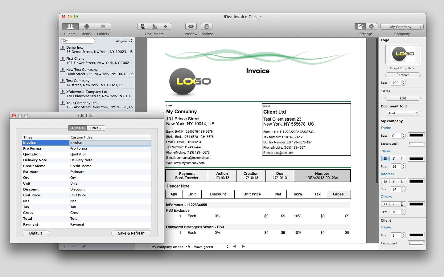 free invoice template for mac os x