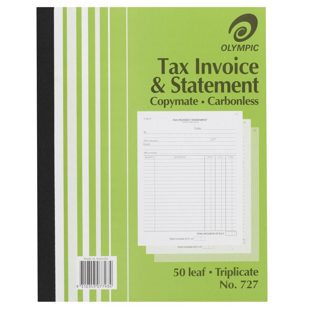 olympic no727 carbonless triplicate invoicestatement book triplicate invoice books