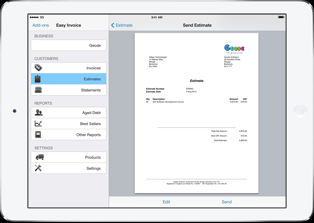 pdf invoicing for ipad iphone and mac easy invoice invoice for ipad