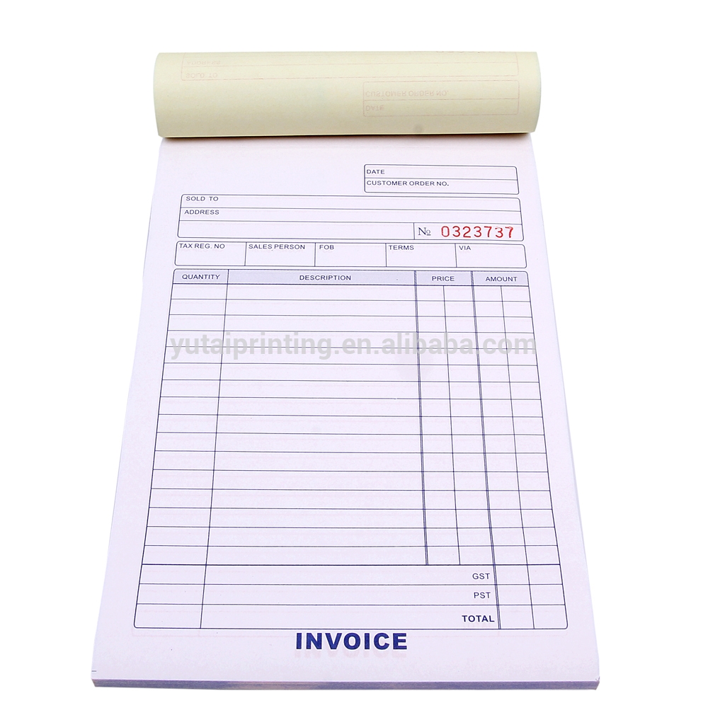 invoice book printing quotes