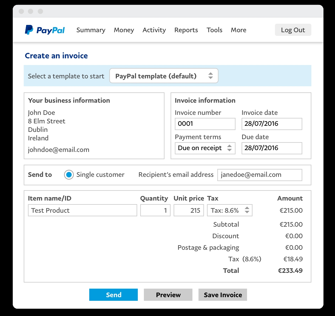 email invoices paypal business solutions invoices on paypal