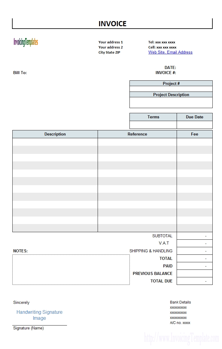 generic invoice template printable paper invoices generic invoice template free