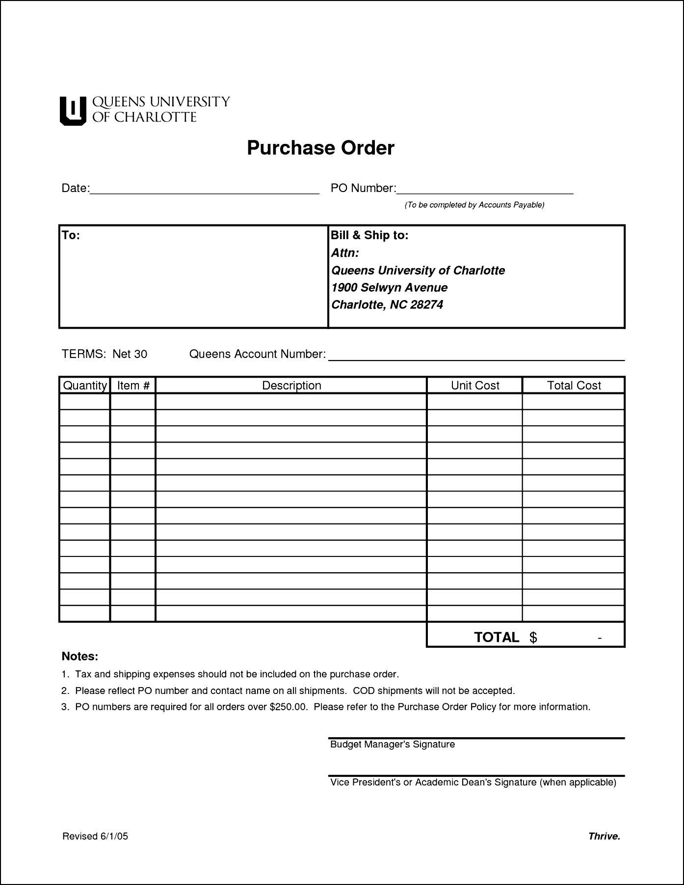 purchase order template for mac free