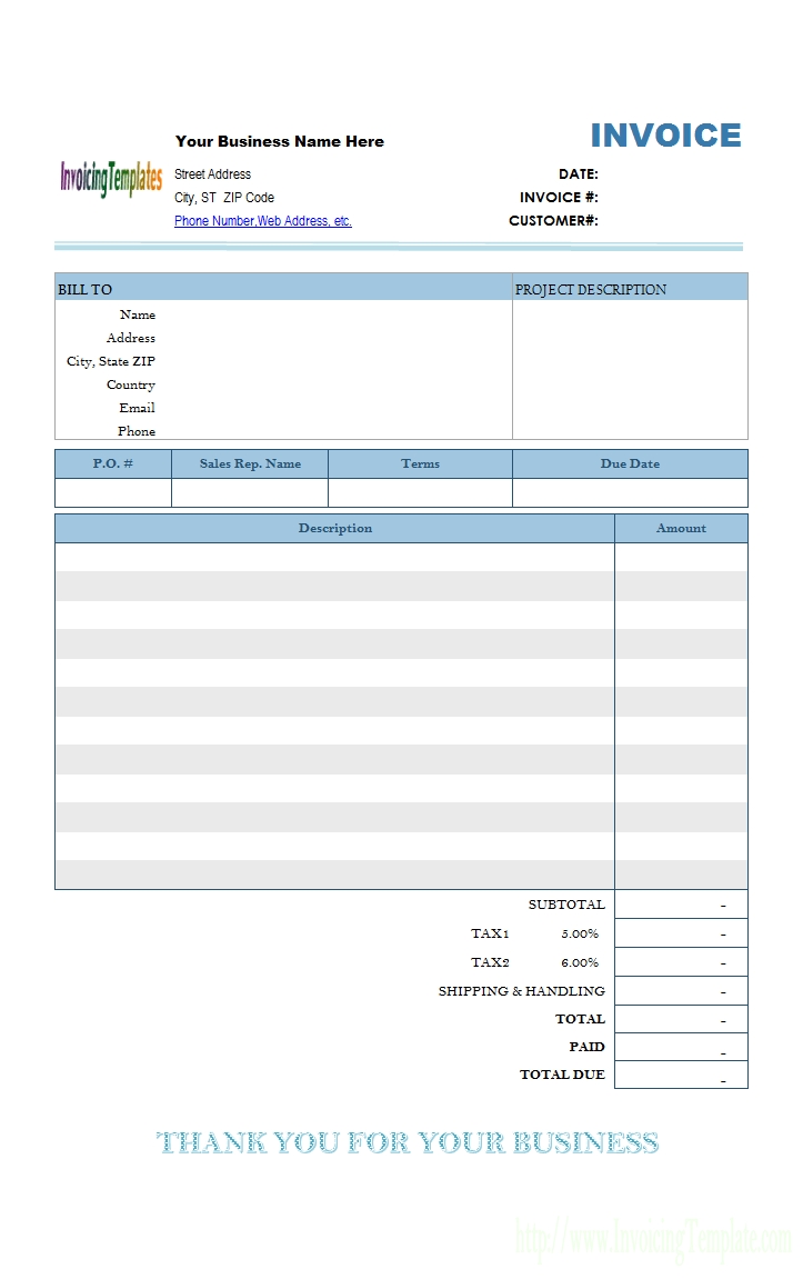 Monthly Billing Statement Template Blank * Invoice Template Ideas