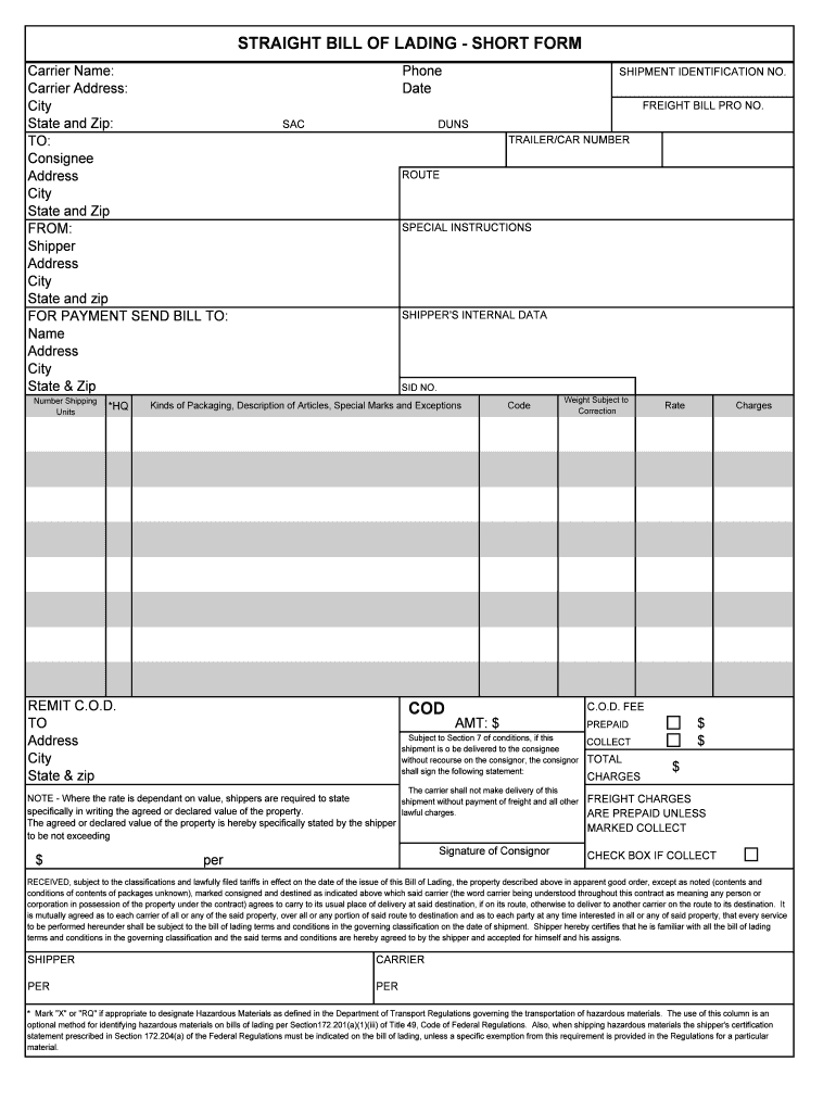 bol template fill online printable fillable blank remit invoice for payment bill of lading