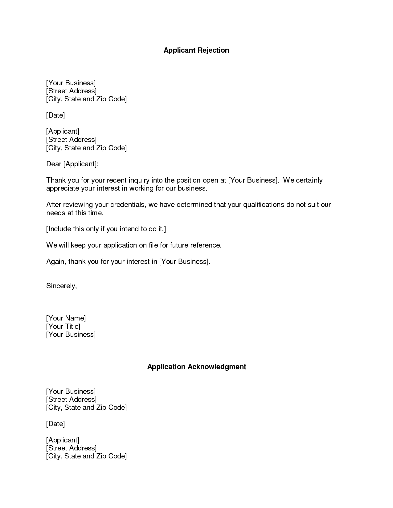 business rejection letter rejection of proposal free rejection letter template for payment