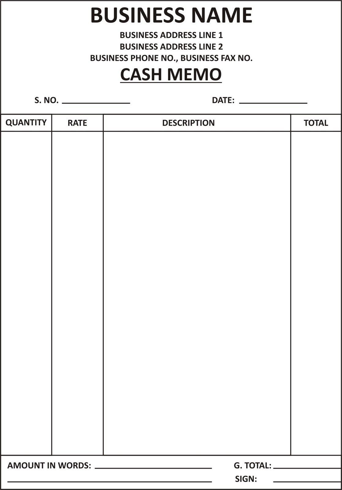 create online bill format