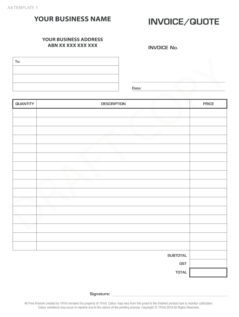 Fill In And Print Invoices
