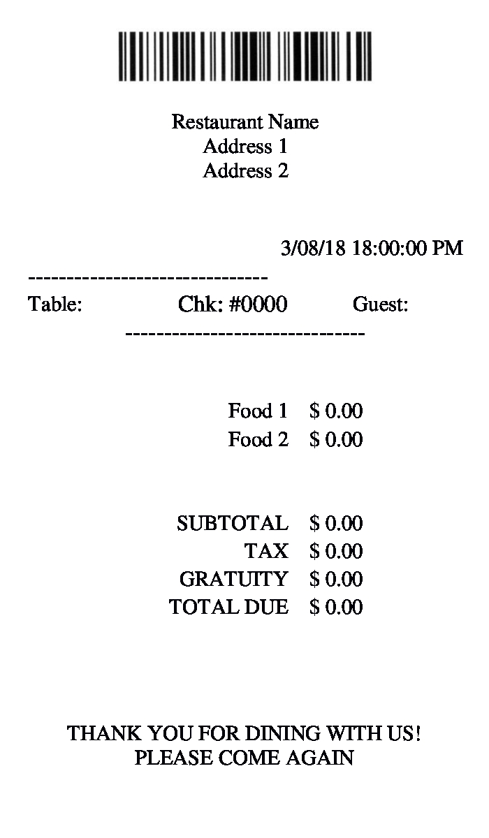 food and drinks receipts sample invoice template ideas