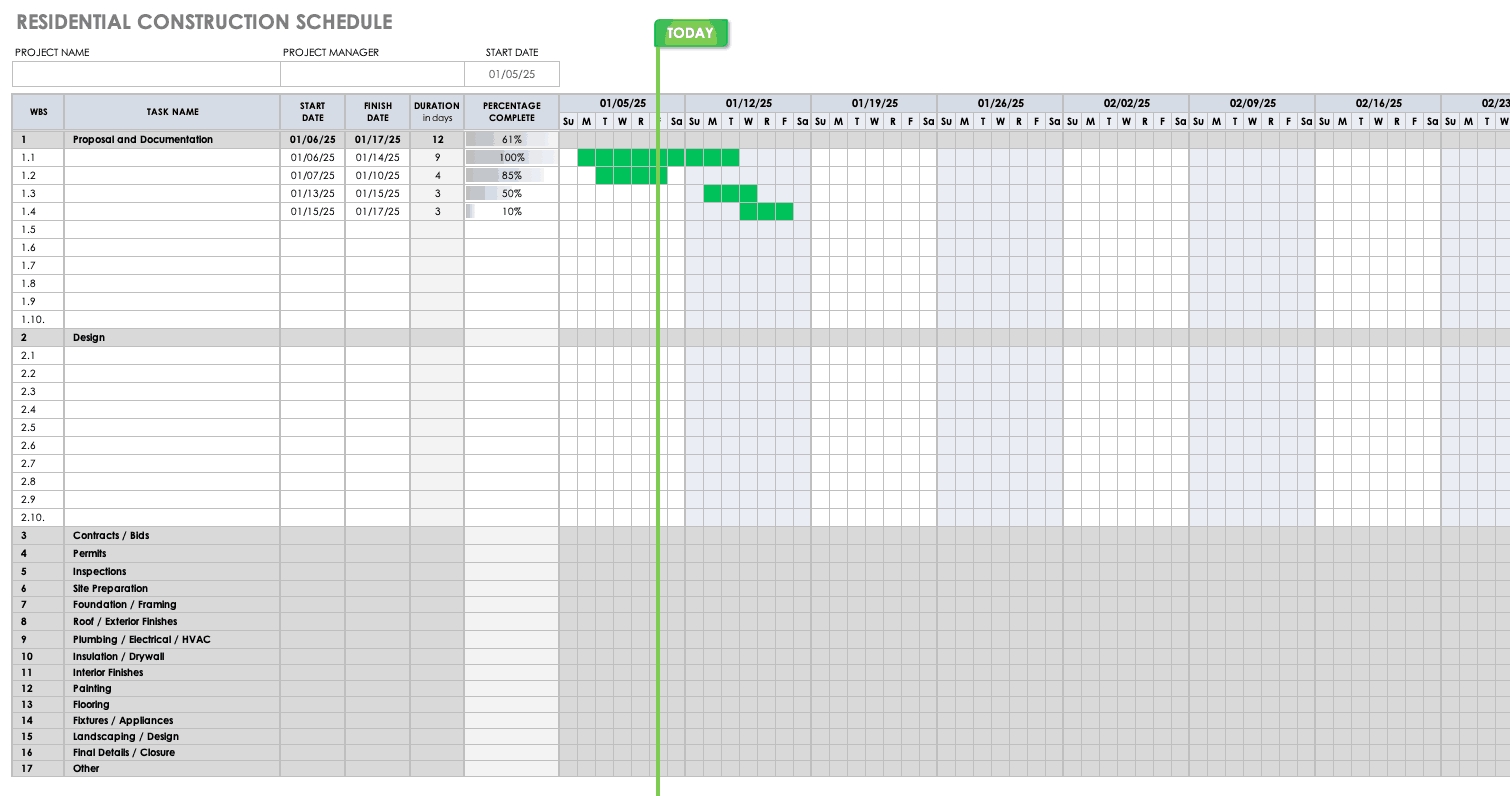 office timeline weekly work schedule template