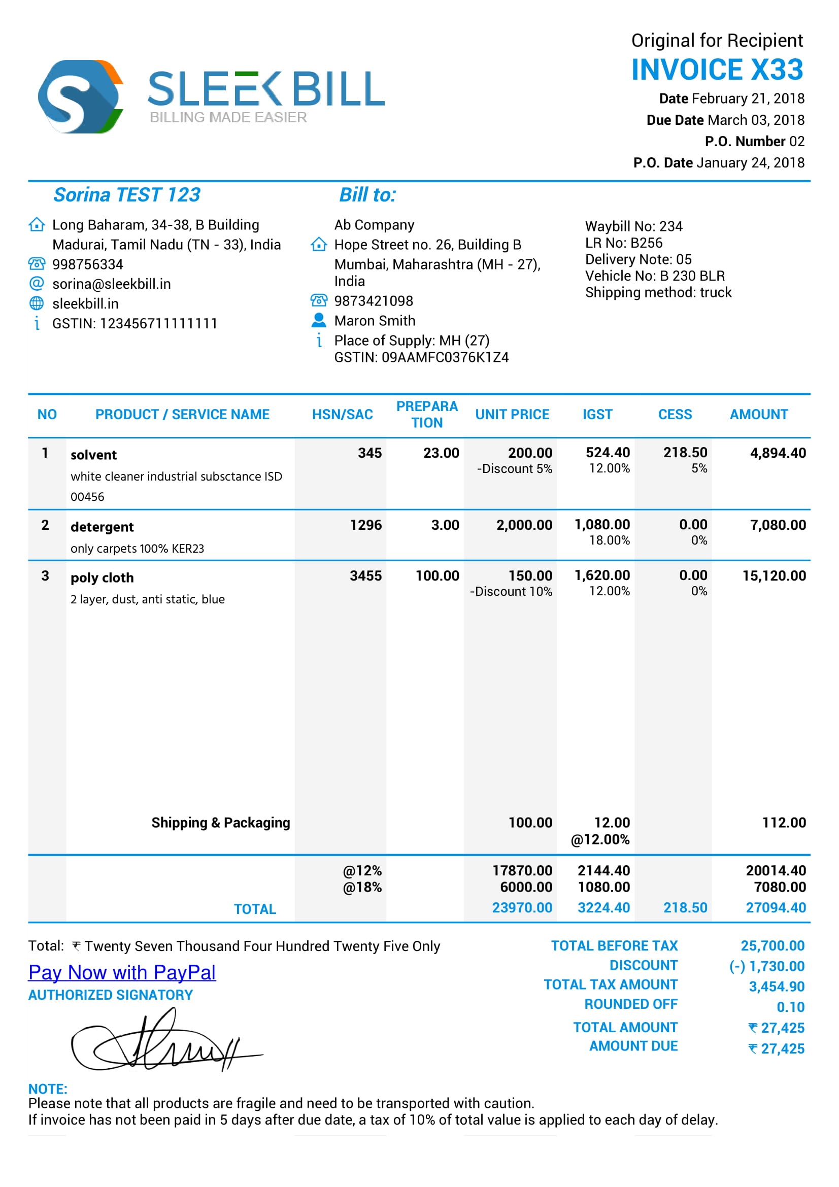 service bill format in excel free download