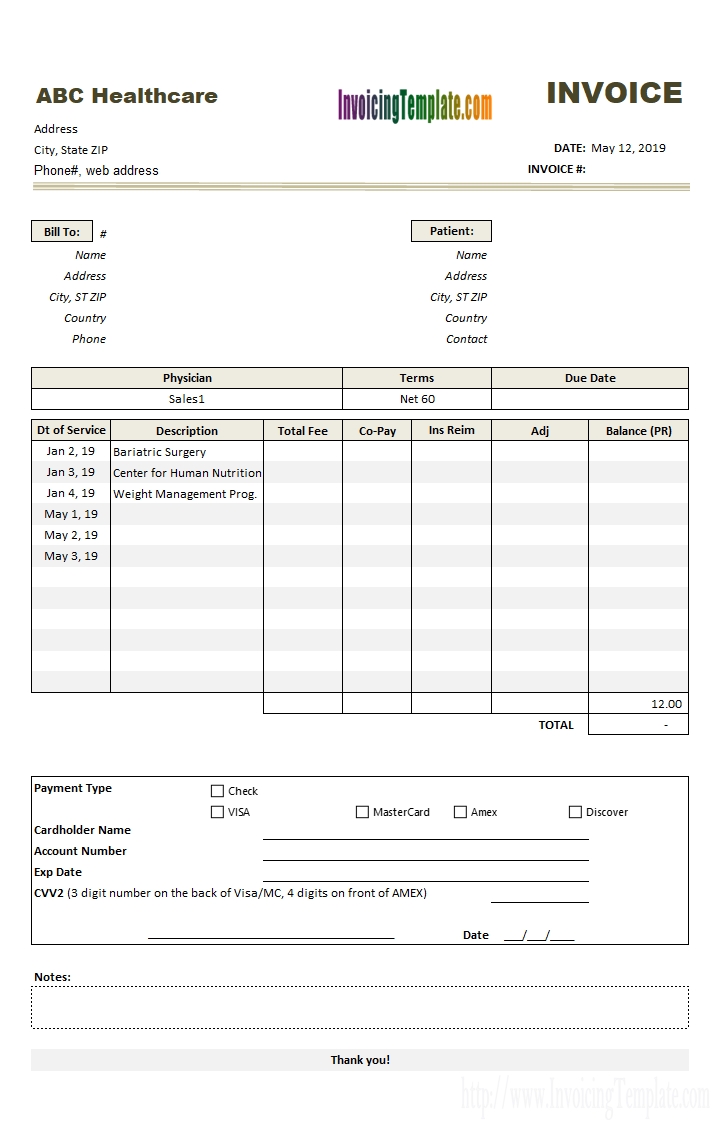 free medical receipt template download invoice template