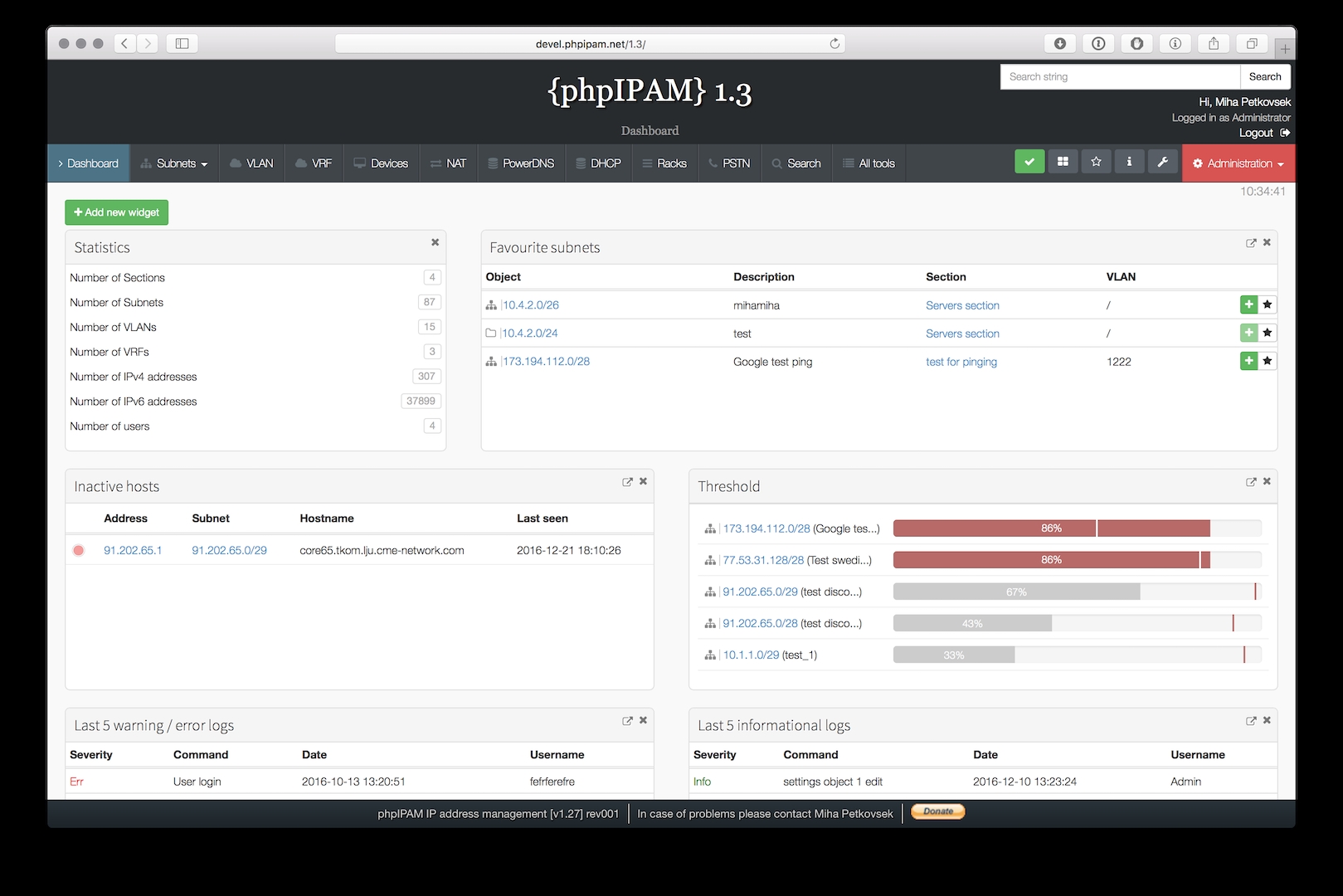 phpipam ipam ip address management software evidence management system open source