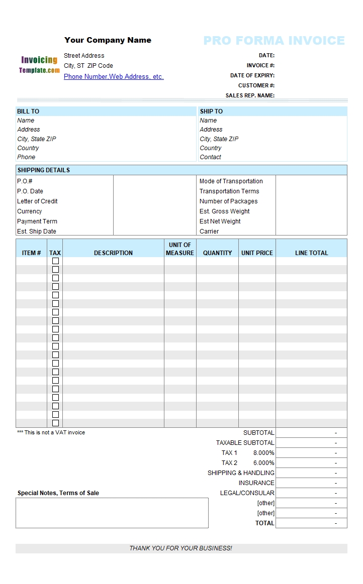 proforma invoice format in excel proforma invoice format for generator