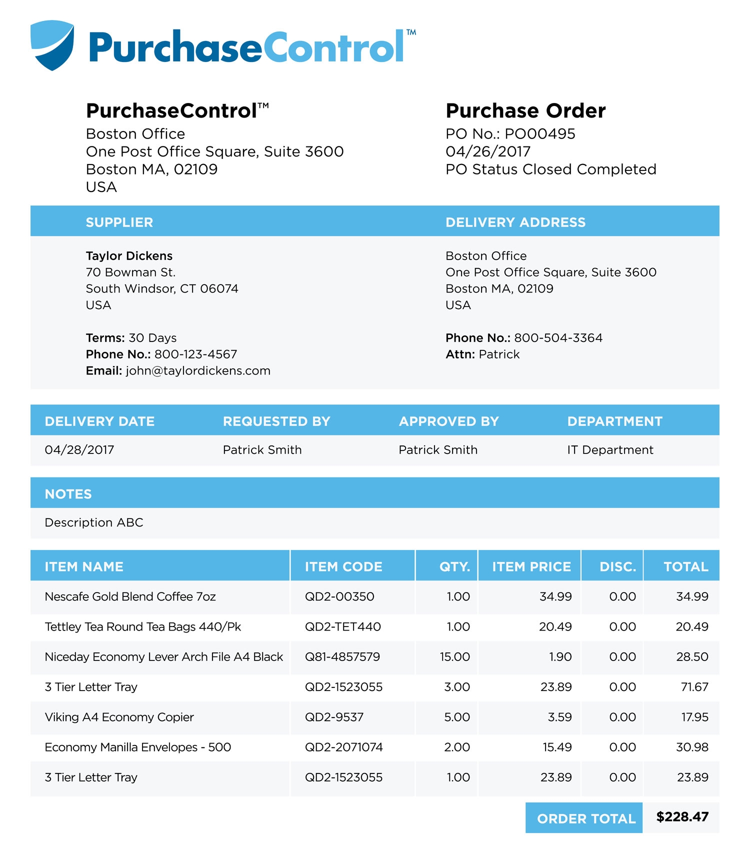 purchase order vs invoice purchasecontrol software example of purchases invoice