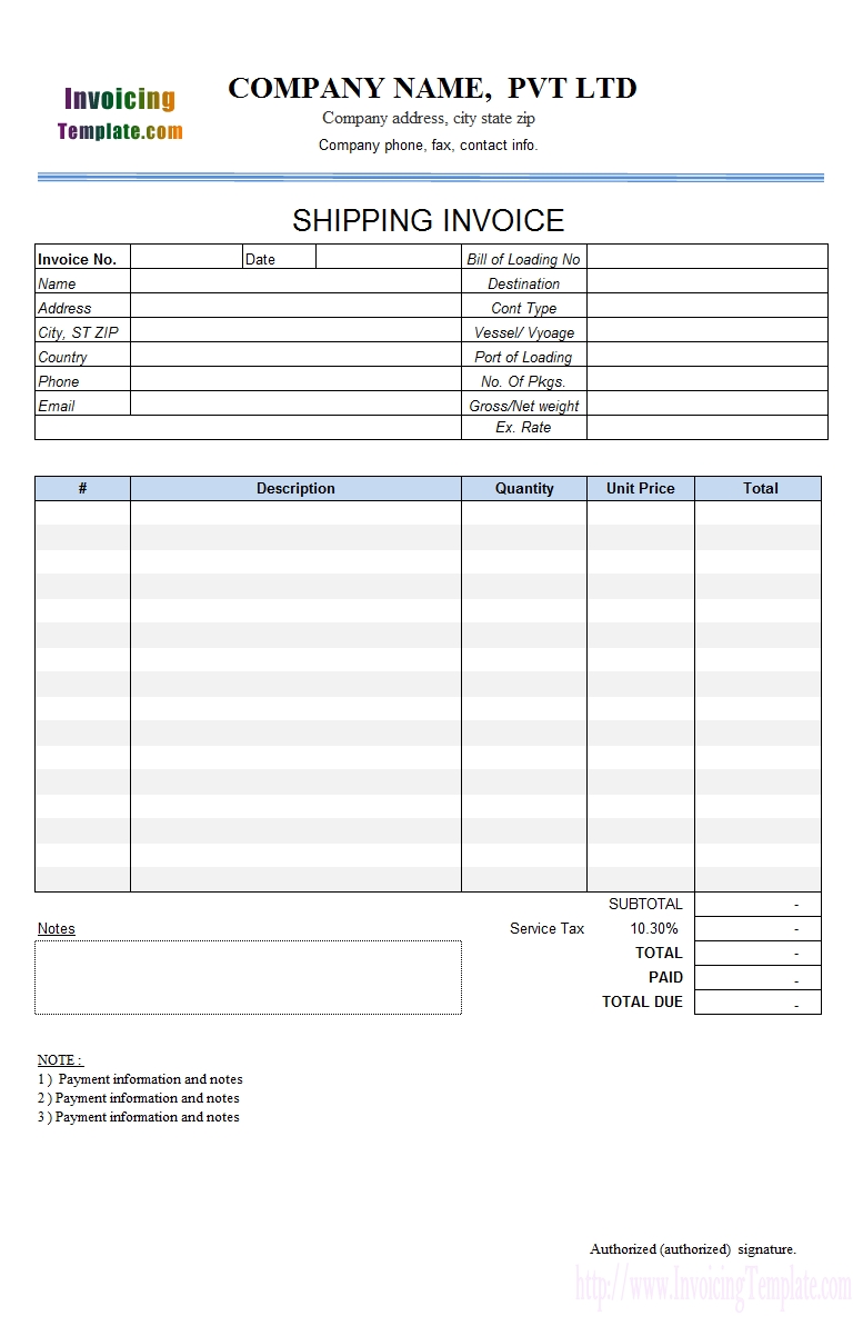 transportation invoice freight billing invoice templates
