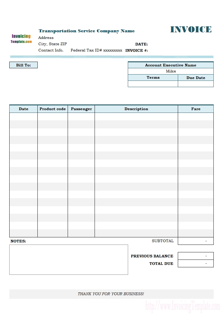 Freight Billing Invoice Templates