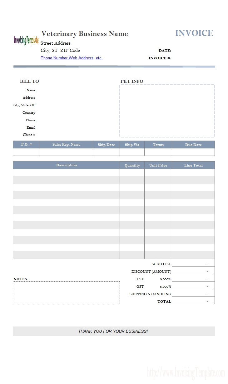 veterinary invoice template free invoice template that i can change landscape