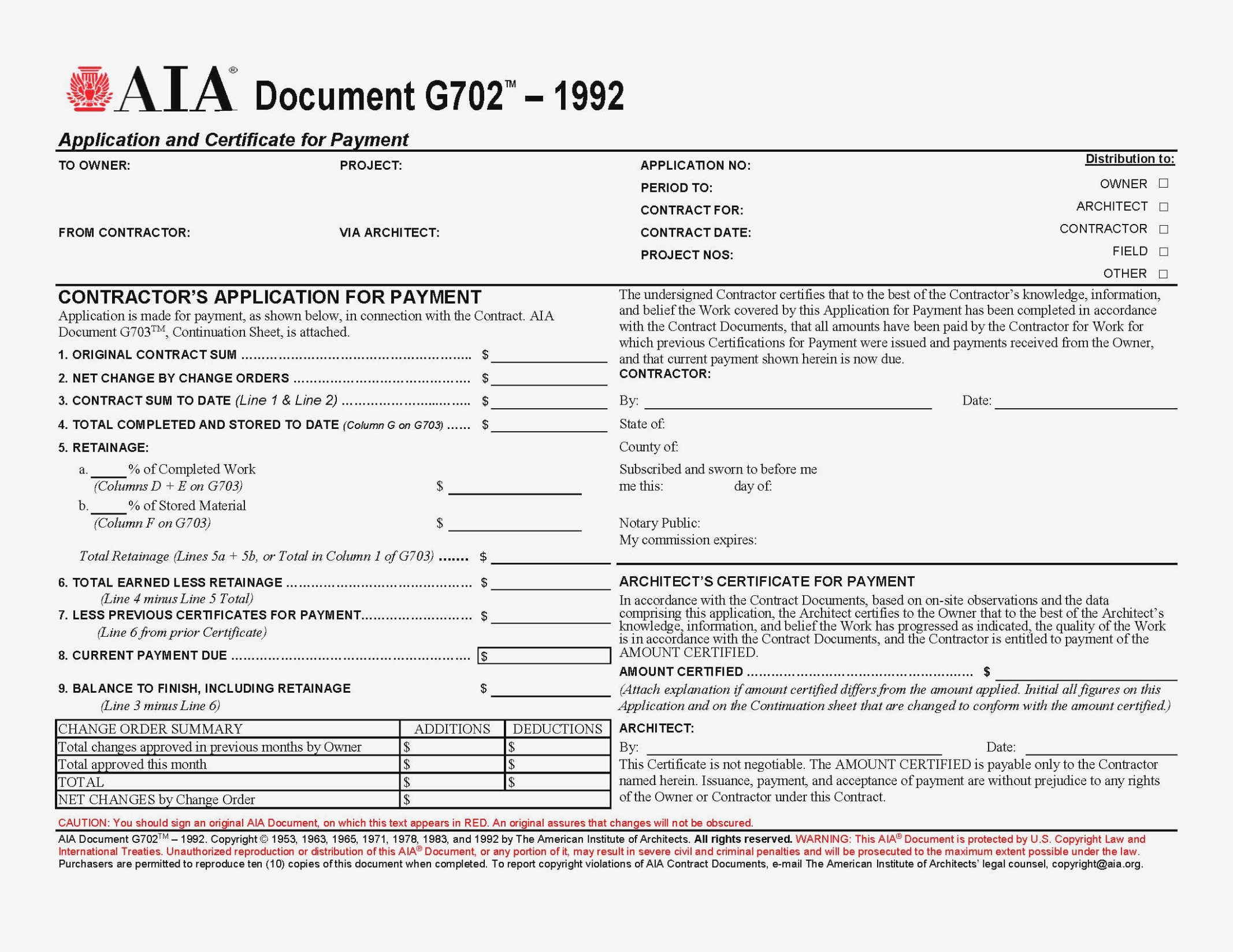 Aia G702 Excel Free * Invoice Template Ideas