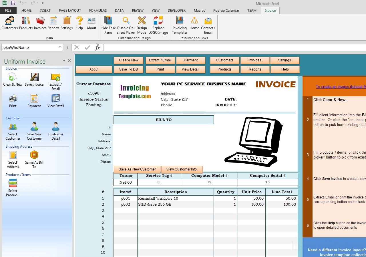 free auto repair invoice software for pc