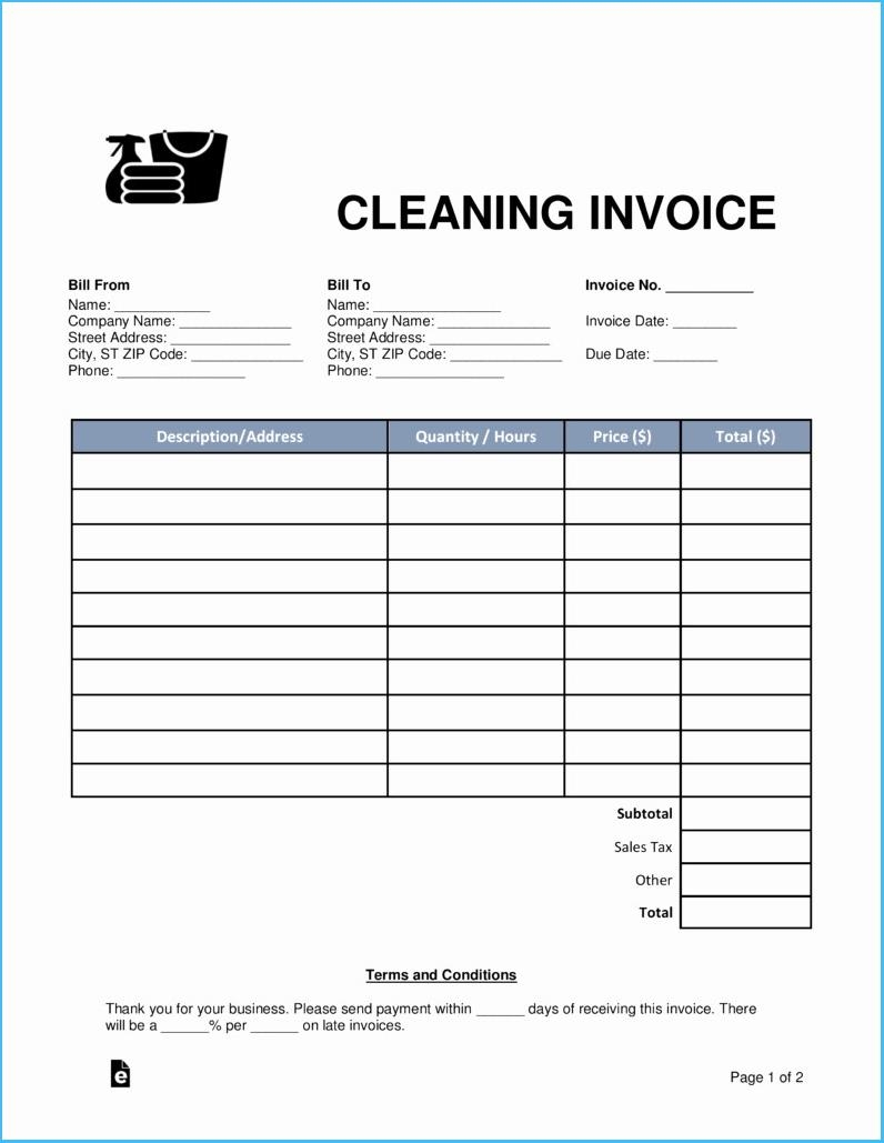 Free House Cleaning Receipt * Invoice Template Ideas