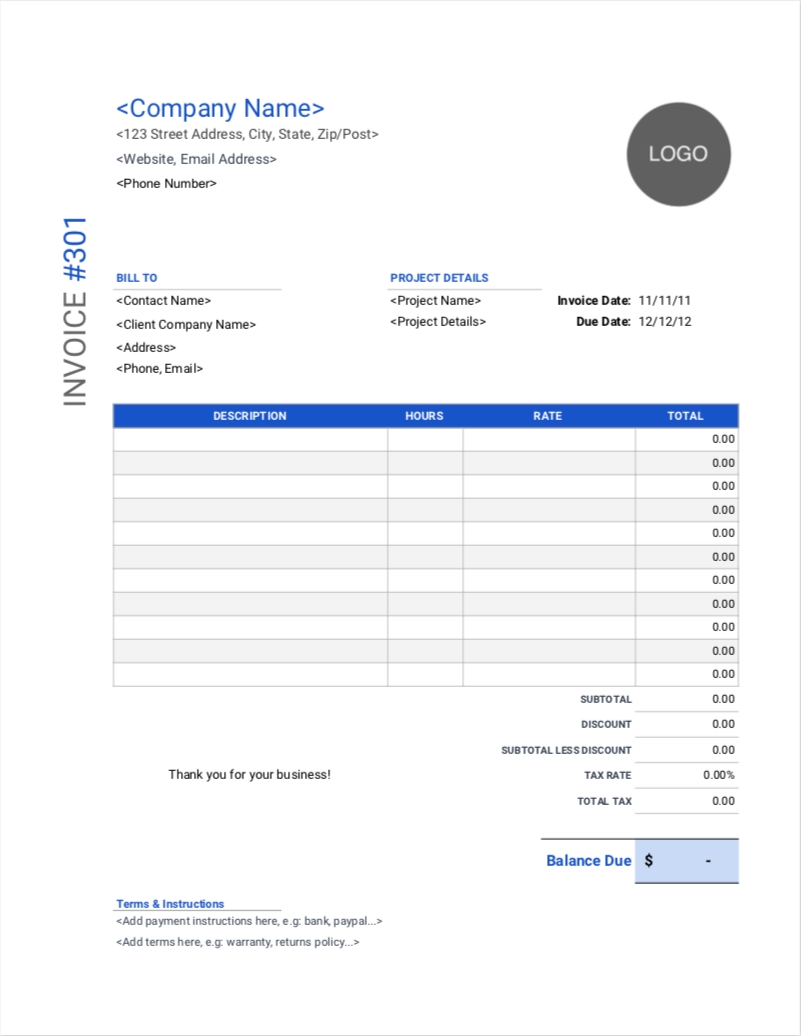 Invoice Template Consulting Services