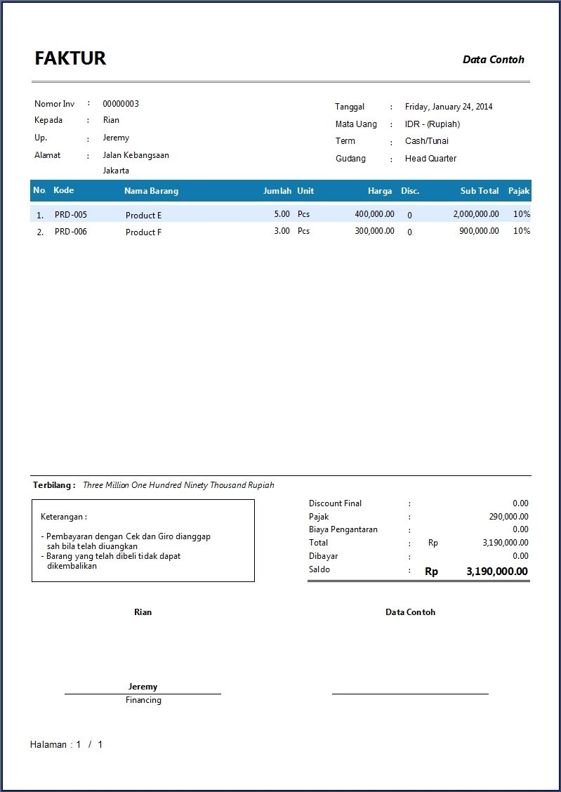  Contoh  Packing List Dan Invoice Invoice Template Ideas