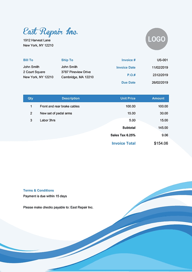 free fill in invoice templates