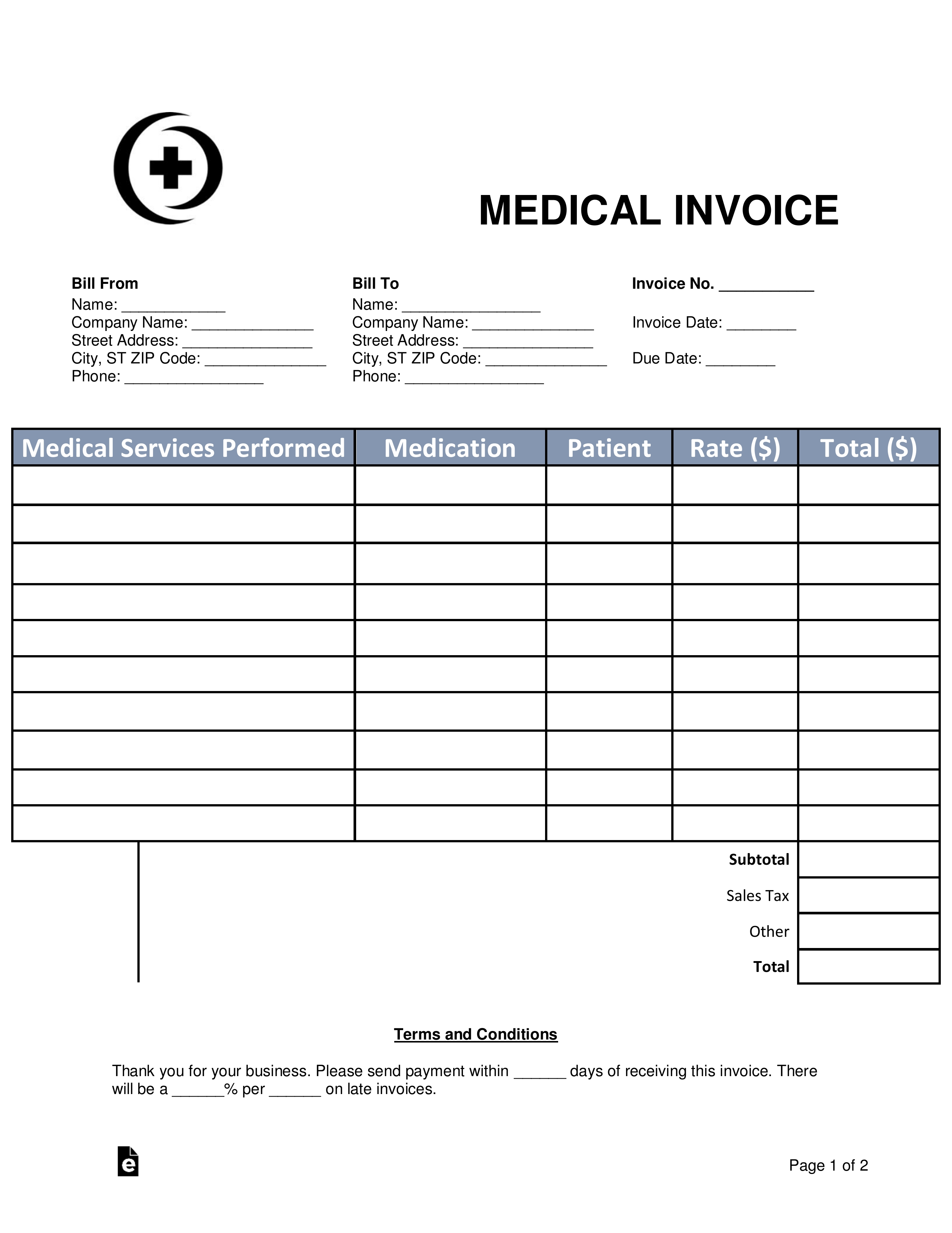 free medical invoice template word pdf eforms free dr office receipt templates