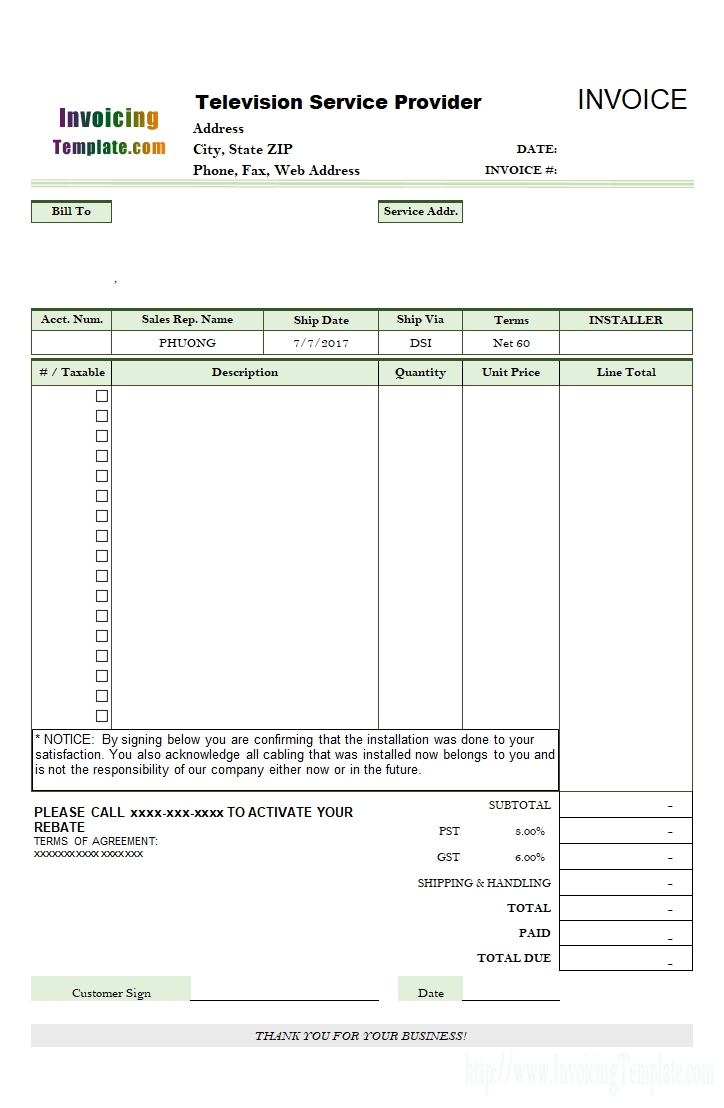 free tree service invoice template free free invoices forms word trees services