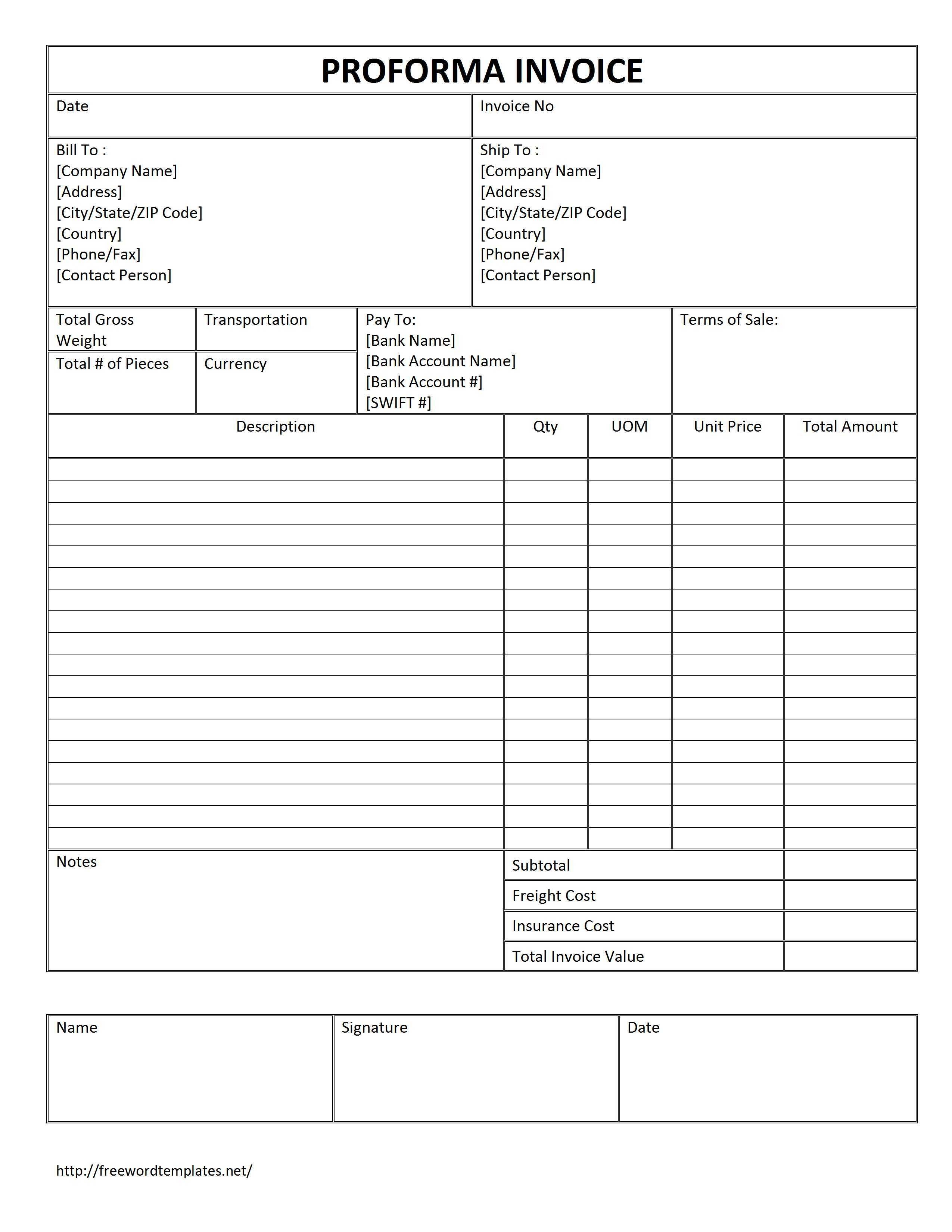 proforma invoice template free download free proforma download form free invoice template