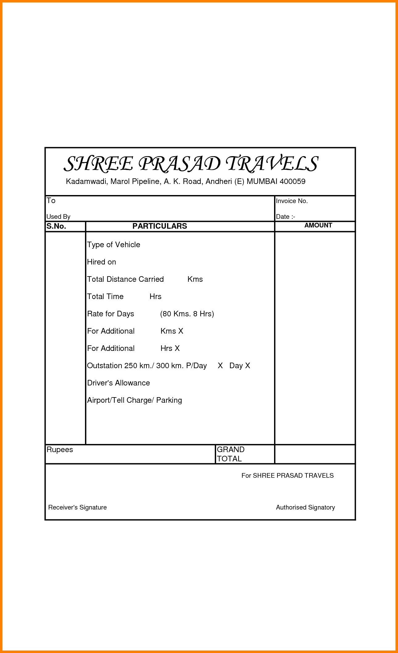 receipt book template excel 6251024 travel bill format in bill format for travels