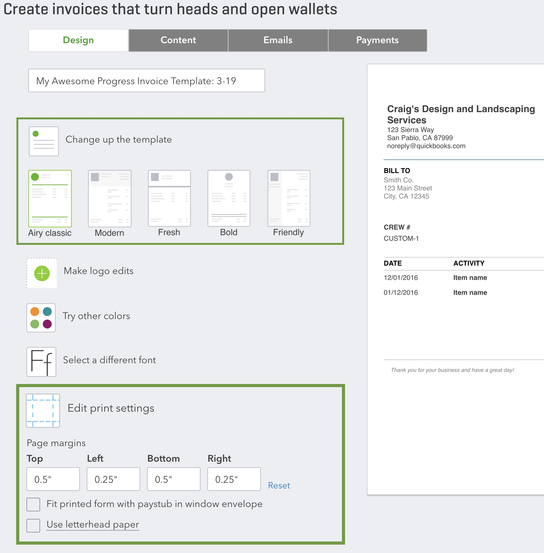 set up and send progress invoices in quickbooks on import quickbooks invoice template