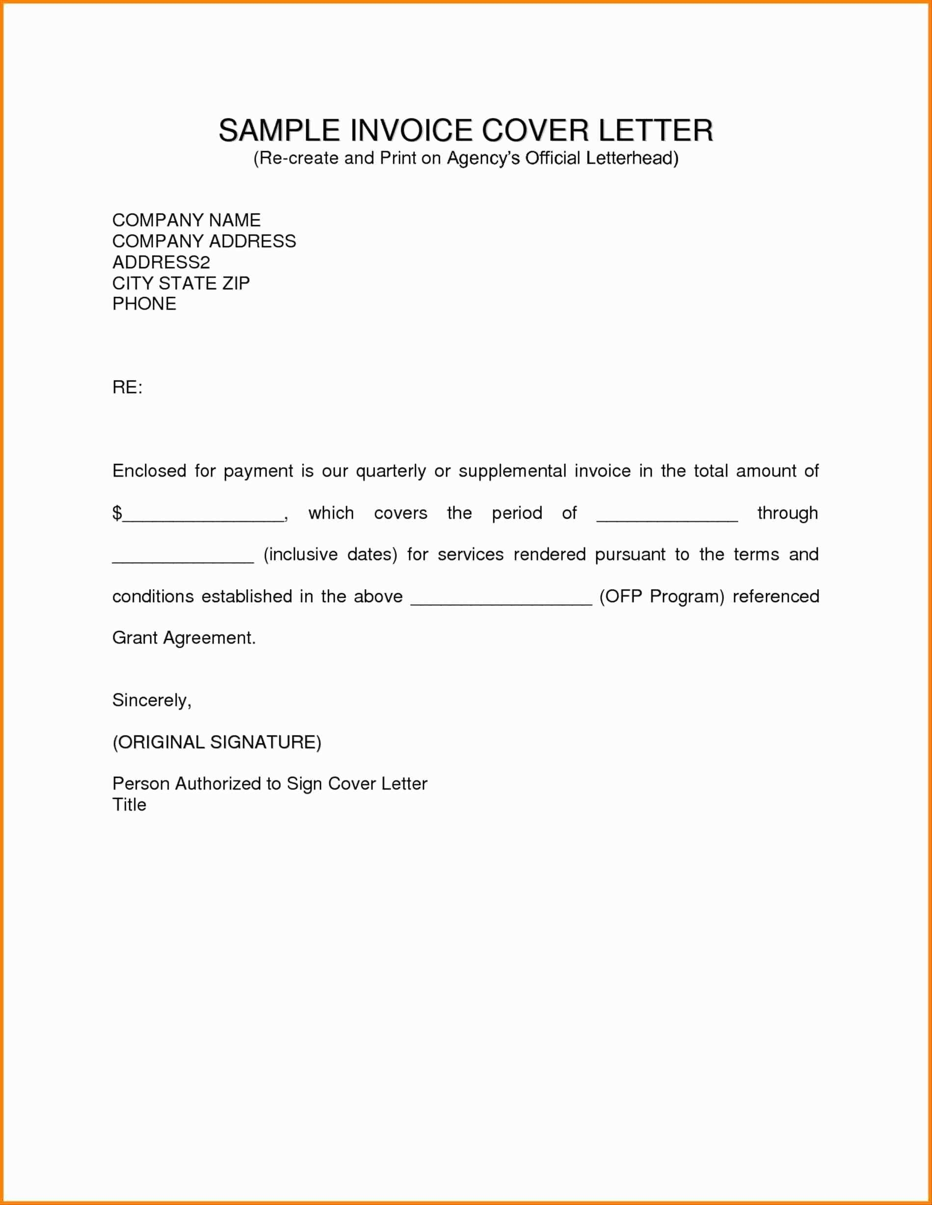Sample Letter Explaining Invoice For Services Rendered
