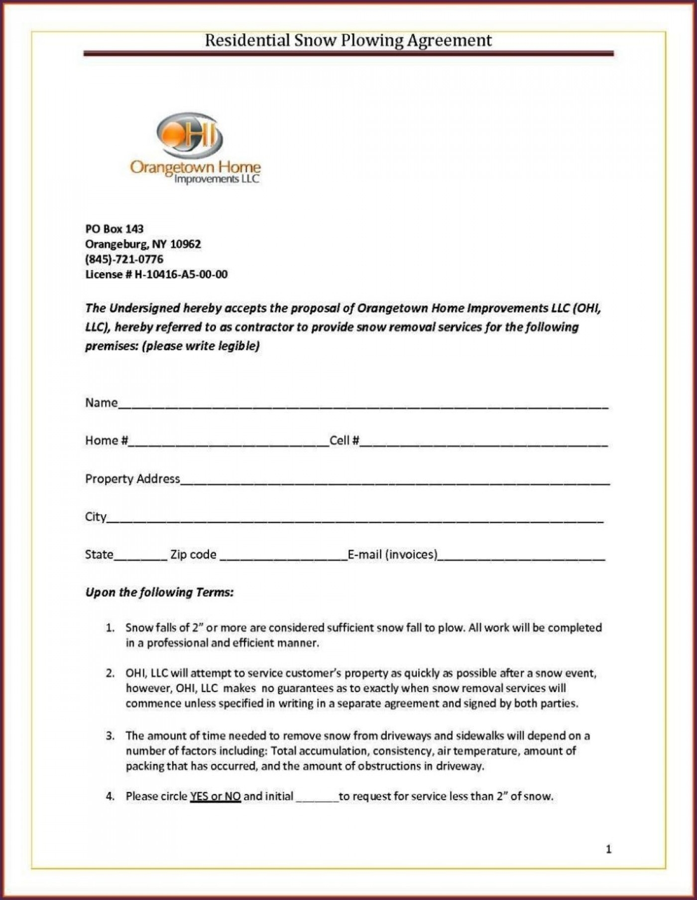 017 beautiful best of snow plow proposal forms removal basic snow plow contract free