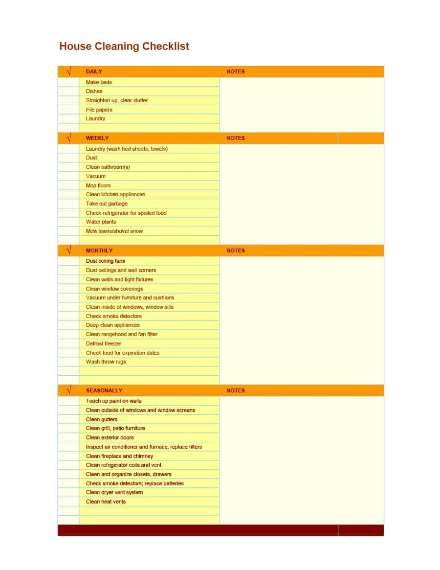 40 printable house cleaning checklist templates template lab free house cleaning templates to print