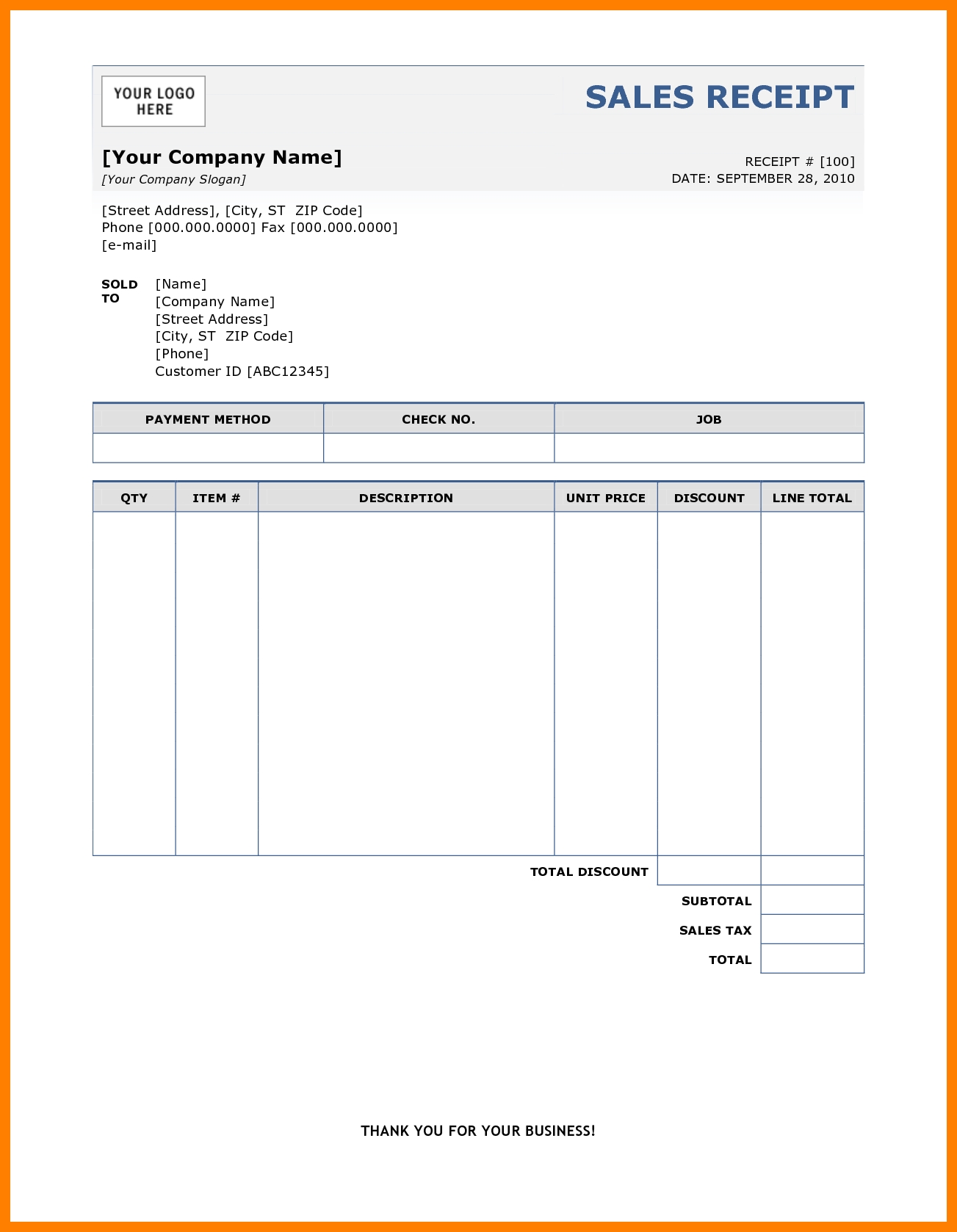 Free Sales Invoice Template Download