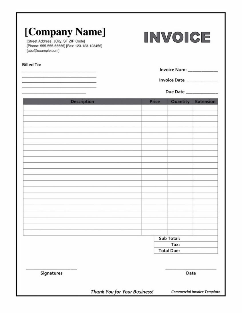 free invoice downloadable template doc printable blank invoice template pdf printable