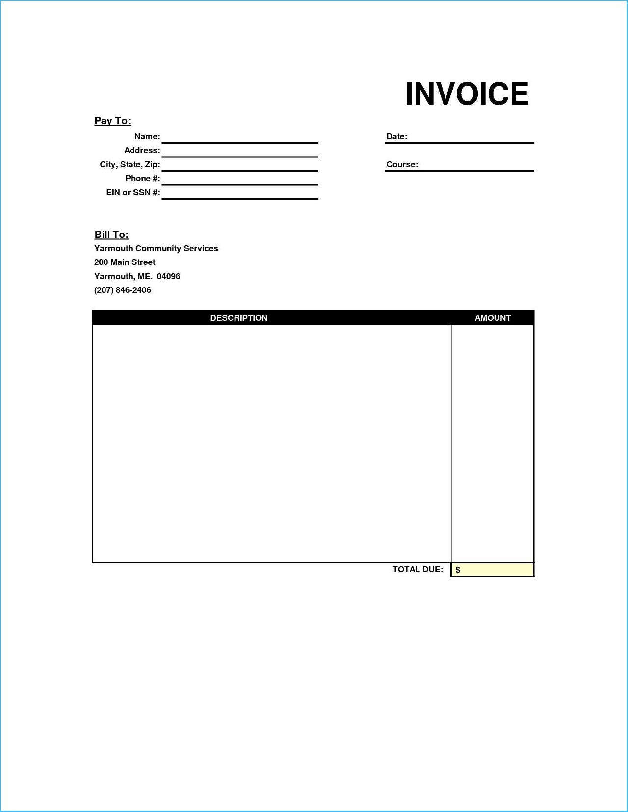 blank invoice template