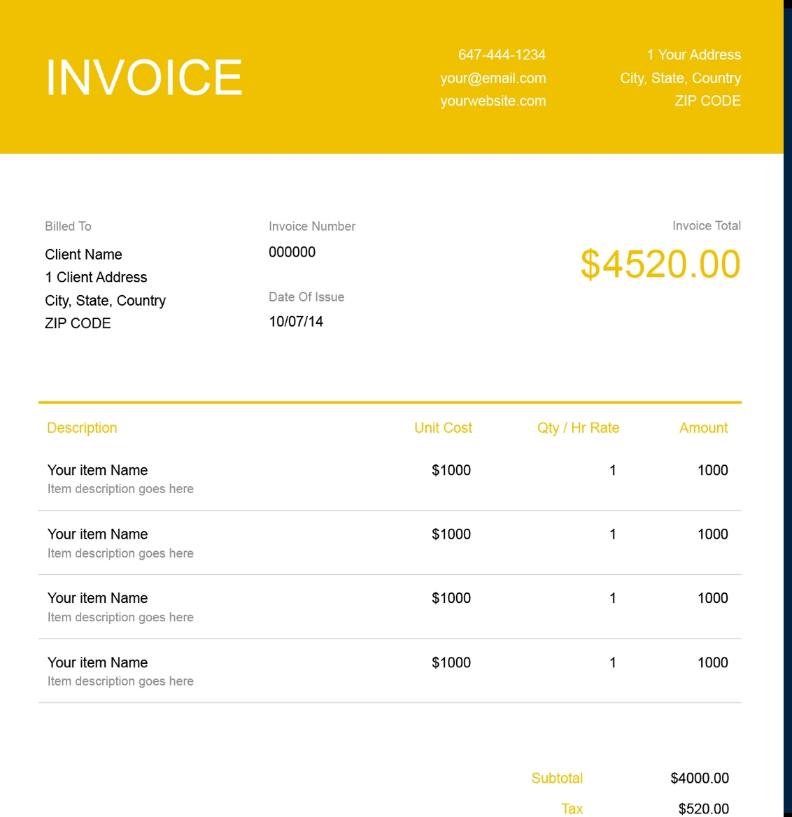 Plumbing Heating & Cooling Invoices