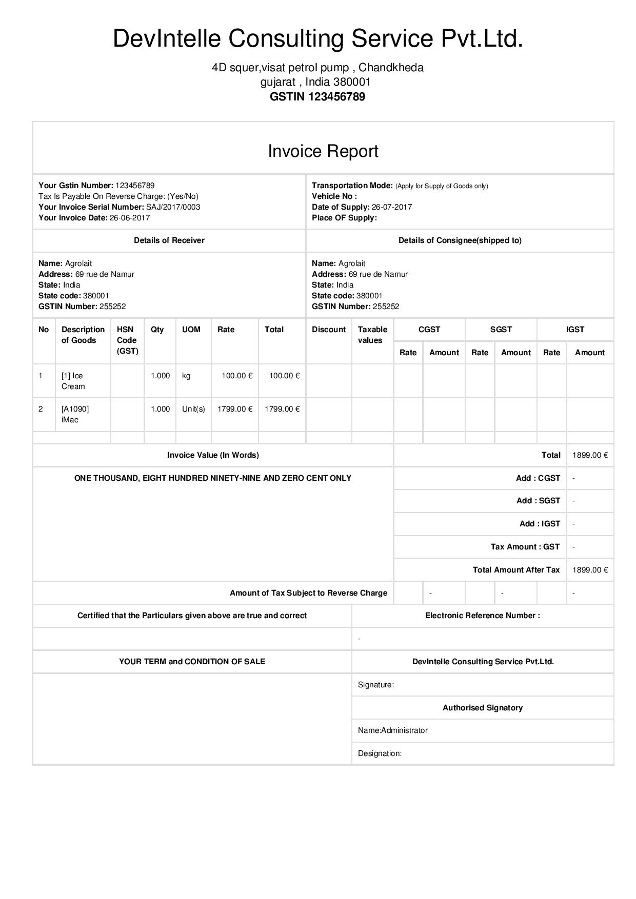 indian gst invoice format odoo apps indian gst invoice format