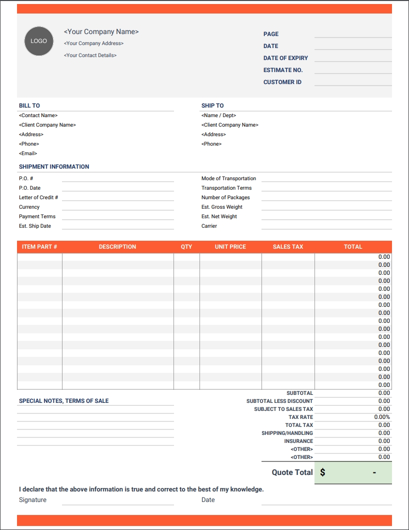 google invoice template