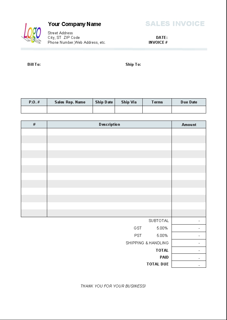 sales invoice 3 columns 2 taxes invoice manager for excel hospital sales tax invoice sample